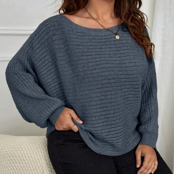 NWOT Shein Batwing Ribbed Sweater - Picture 5 of 11
